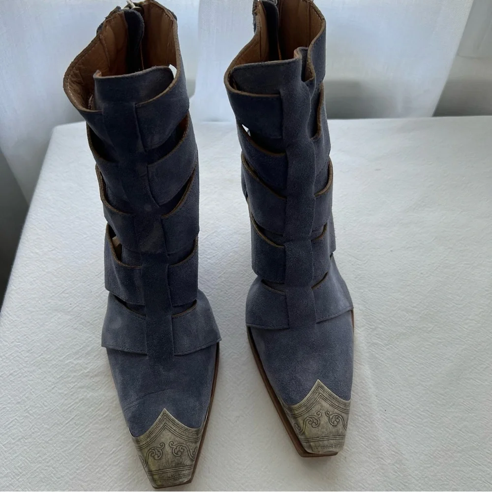 FREE PEOPLE Women’s BRAYDEN Fisherman Western Booties Snip Toe New Size 6